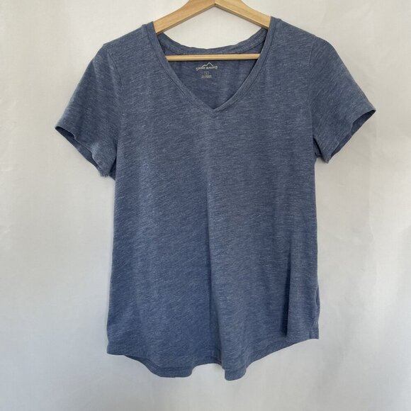 Eddie Bauer blue short sleeved v-neck t-shirt cotton modal women's size large - Picture 1 of 6